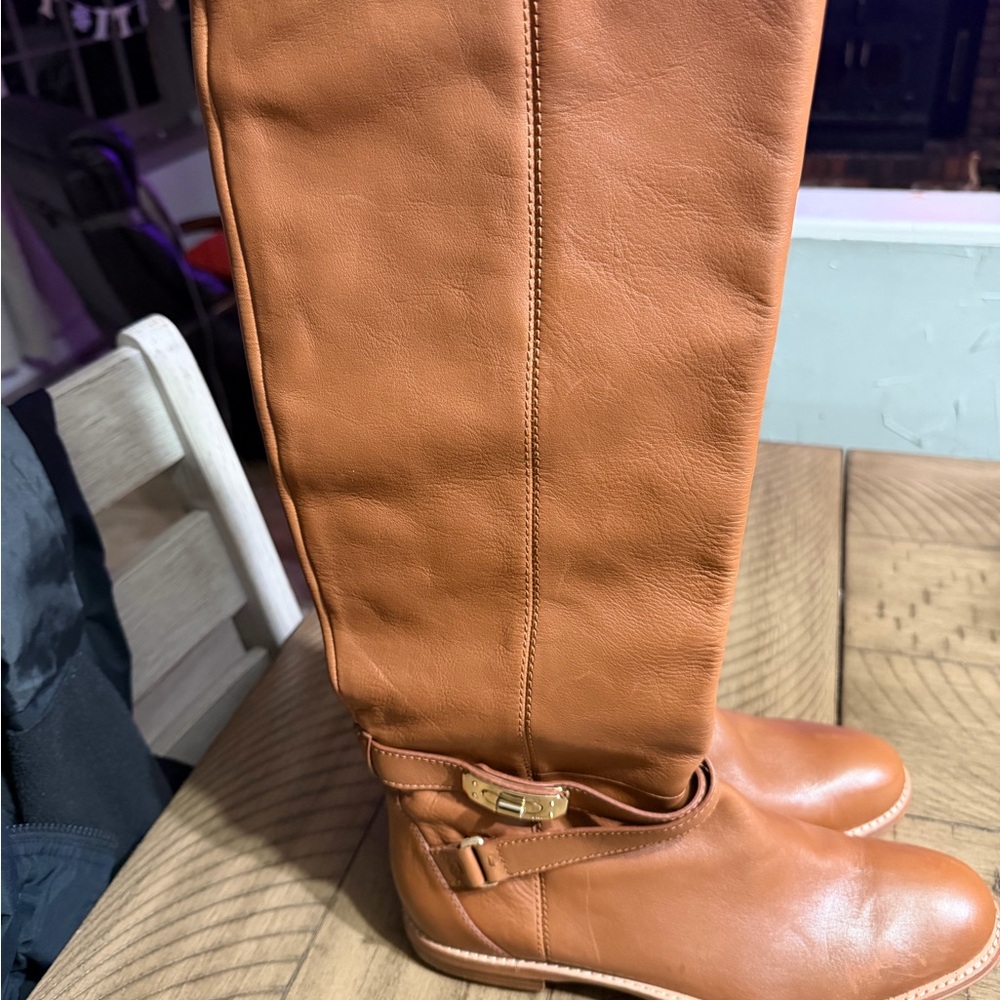 Coach Tan Over the Knee Boots